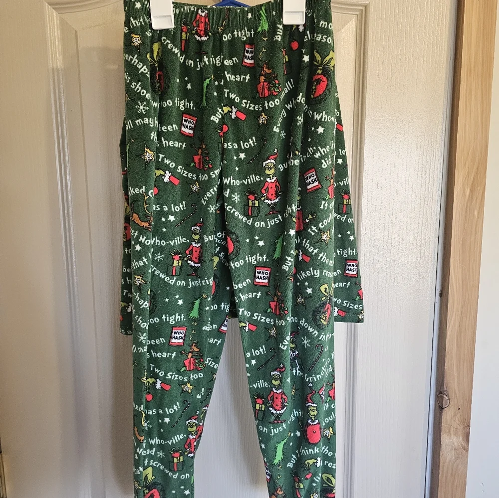 The Grinch Childrens Size 8 Pajama Set Long Sleeve Shirt And Pants - Picture 7 of 10